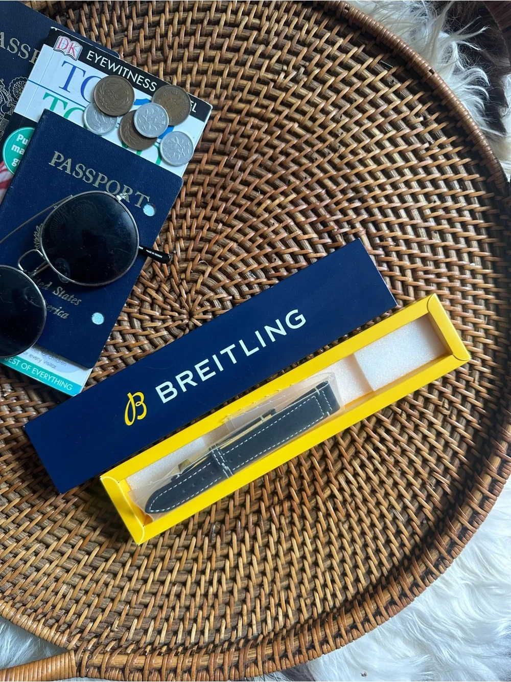 Breitling “Darkkar” 534X Black Calfskin Leather Watch Strap New in Box